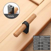 Manijas De Madera Sólida Para Armarios Y Gabinetes Perillas De Cocina Modernas Y Elegantes Pulls De Cajones Herramientas De Alta Calidad - details 1
