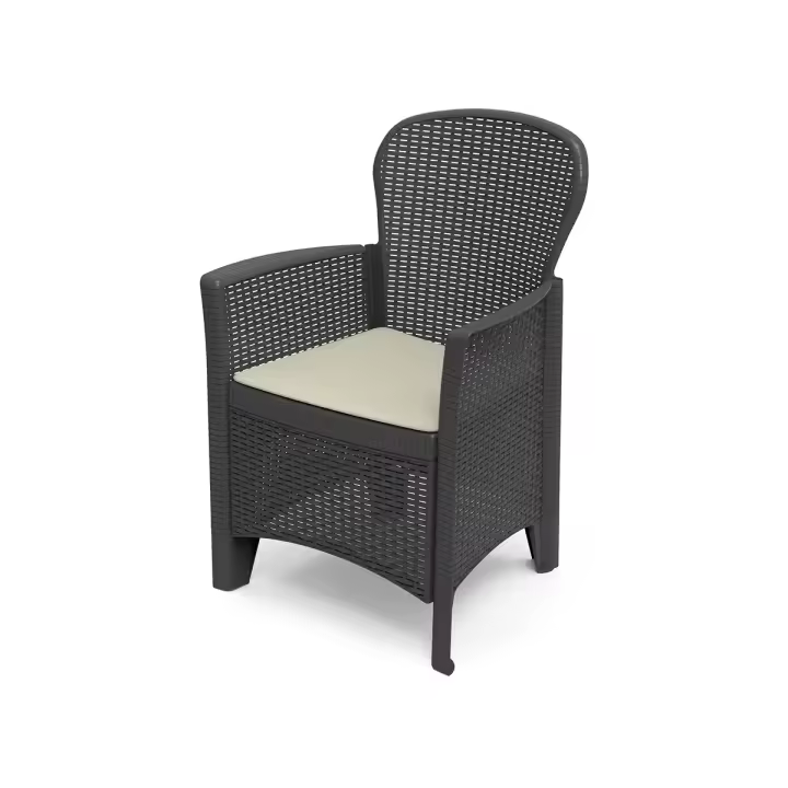 Häusbed - Sillones Exterior - Durban - Marrón-Taupe - 59x57x86cm - Set 4ud - Estilo Ratan - Cojines Incluidos - 1