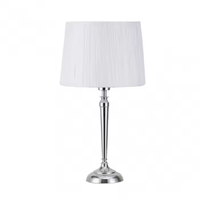 Lámpara de Mesa FABRILAMP Alamo Cromo con Pantalla Blanca 55x30x30 Cm - 1