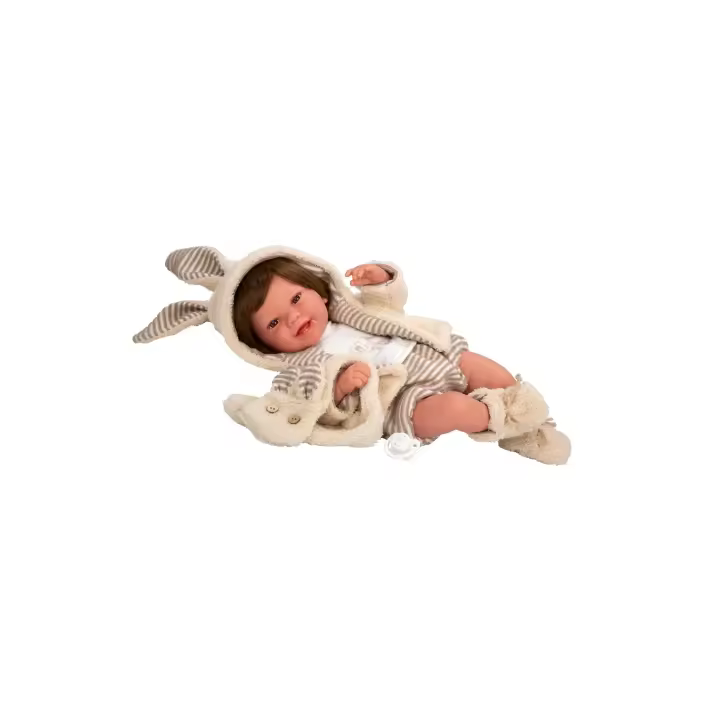 Muñeca de Peso Elegance 45 cm Zoe Beige con Bufanda y con Pelo - Arias 65392 - 1