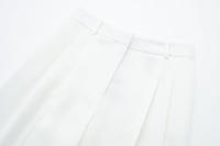 Conjunto De Traje Para Mujer TRAF Con Cuello Colgante Y Chaqueta De Botones Estilo Inglés Pantalones De Cintura Alta Casual - details 47