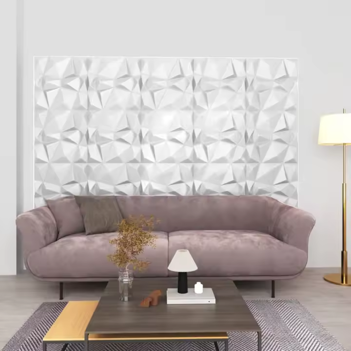 vidaXL Paneles de pared 3D 48 unidades blanco diamante 12 m² 50x50 cm - 1