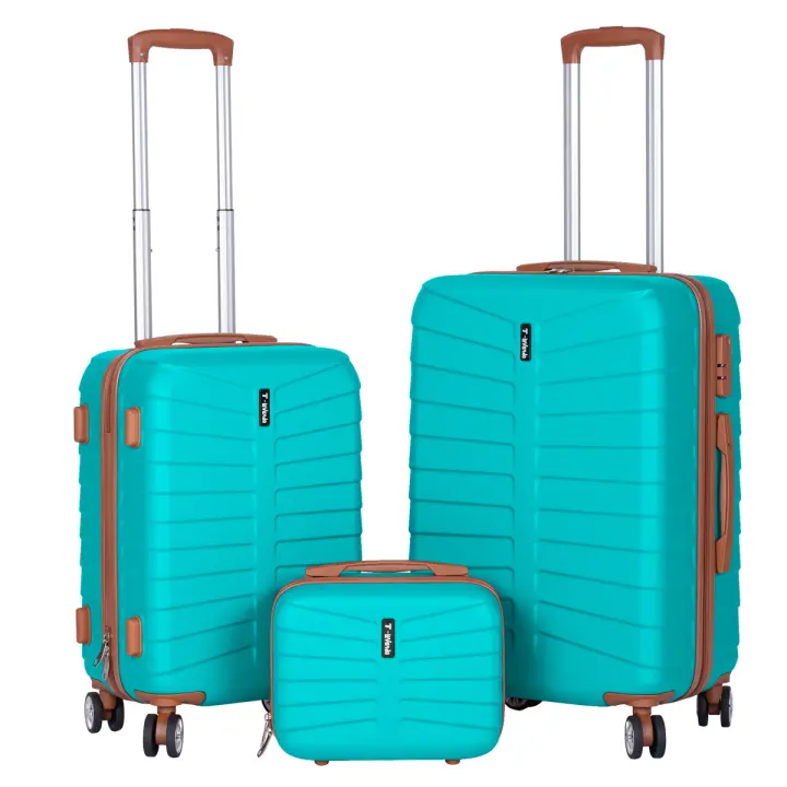 T-LoVendo - Set de 3 Maletas de Viaje - Ruedas Dobles giratorias - Neceser - Maleta de Cabina - Cerradura TSA - Ligeras - ABS - Ryanair - Resistentes - Asa telescópica - 1