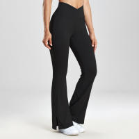 CHRLEISURE Leggings De Piso Completo Con Bolsillos Y Punta Abierta Para Mujer Pantalones De Yoga Elásticos Con Efecto Levantador De Glúteos - details 6