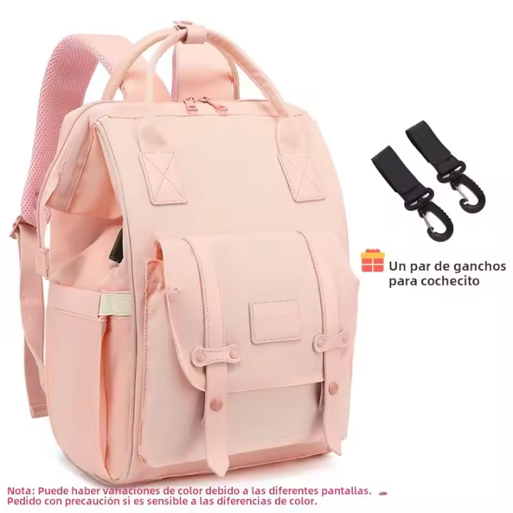 Bolsa De Pañales PANGDUBE Para Bebé Con 2 Soportes Para Carrito Impermeable Bolsa De Viaje Al Aire Libre Estilo Mochila Para Mamá Durante La Maternidad - 1