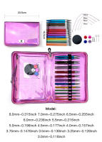 Juego De 12 Pares De Agujas De Tejer Interchangeables De Aluminio Con Oxígeno Doble Color Desmontables Herramientas De Tejer Para Manualidades Y Creación De Ropa - details 4