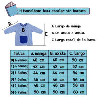 DEKORA SOUL - Bata Escolar Baby Escolar Babi para Colegio Infantil Sin Botones Niño y Niña Elástica en Puño y Cuello - details 1