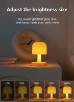 Lámpara De Mesa LED En Forma De Hongo Con Sensor Táctil Y Iluminación Rechargeable Luz De Ambiente Para Decoración Nórdica Luz De Noche Con Efecto Atardecer Para Decoración Del Hogar - details 4