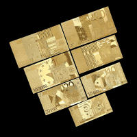 Set De 7 PCS De Notas De Banco De Euro Con Película De Oro 24K Decoración Colección Regalo Creativo Impermeable - details 0