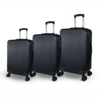 DreamTravel Juego de 3 Maletas con Diseño a Rayas Modernas (20"+24"+28") - Equipaje Rígido Antiarañazos, 7 Colores Vivos (Negro/Rojo/Azul/Azul Militar/Rosa/Gris/Cafe) | 360° Ruedas Silenciosas + Cerradura TSA  - Ideal para viajes Familiares - details 0