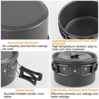 Juego De Cocina Para Camping LISM Para 2-3 Personas Sello Antigoteado Con Vaso De Té Aluminio Plegable Para Picnic Al Aire Libre - details 9