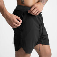 Shorts De Correr Para Hombres 2024 Pantalones Deportivos De Entrenamiento Fitness Secado Rápido Color Sólido Talla Verdadera - details 10