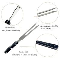 2 Pcs Palillo De Carvado De Acero Inoxidable De 10 Pulgadas Para Barbacoa Herramientas De Cocina Resistentes Al Calor Fácil De Limpiar - details 6