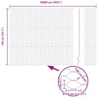 vidaXL Valla Hexagonal Acero galvanizado Acero 10000 x 0.06 x 140 cm - details 7