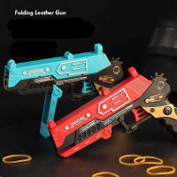 Pistola De Goma Grande Dobletableable Con Disparo Continuo Juego De Tiro Para Niños Y Adultos Incluye 60 Piezas De Goma Como Regalo - details 0