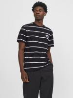 Camiseta 12251901 Jorlucca Stripe Tee Ss Crew Neck Black Jack & jones - details 1