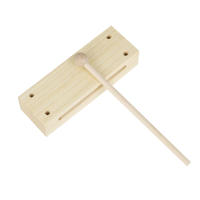Castañuelas De Madera Bicolor Instrumentos De Percusión Orff Para Niños Juguete Educativo Alta Y Baja Afinación Clapper Cuadrado - details 1