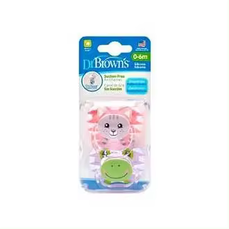 Chupete Dr Browns Prevent Classic Animal Faces T1 0-6 Meses - Niña - 1
