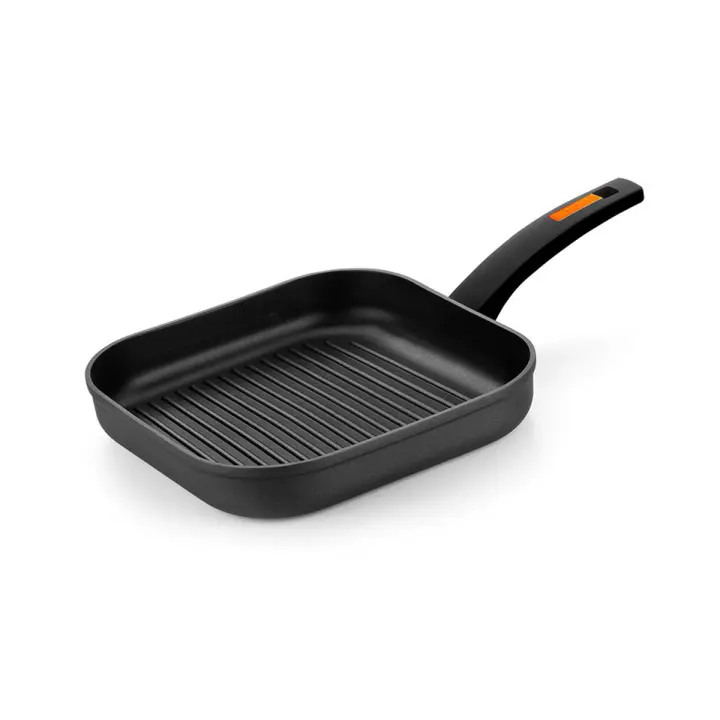 Monix Fuego - sartén Grill con rayas. Parrilla de aluminio forjado de 28 cm. Para cocina de gas, vitrocerámica e inducción - 1