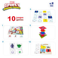 Spidey - Set 10 Juegos educativos Spidey para niños con fichas de cartón y cilindros de plástico, Superhéroes Marvel, Juego Spiderman, Juguete para niños y niñas, Regalo a partir de 2 años - details 2
