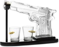 Gifts For Men Has Whiskey Decanter Set 9 Oz with DOS Vasos de 2 Oz Gun única cumpleaños Gift Ideas Hija, Home Bar Regalos, LIT para Beber - details 3