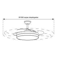 Ventilador de Techo CONALUX - Aspa Retráctil - 6 Velocidades - Plafón LED - Luz 3600 lm. - Potencia 72W - Blanco, Negro o Níquel - details 4