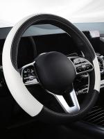 Funda De Volante De Coche De Cuero PU De Dos Tonos Blanco Compatible Con Todos Los Coches Accesorios De Coche - details 1