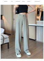 Pantalones Anchos De Verano Para Mujer Seoulish Elegantes Para Oficina Alto Cintura Talla Grande Color Sólido Pantalones Rectos Sueltos - details 3