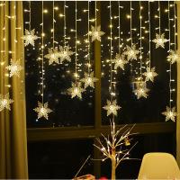 Luces De Navidad LED De 3.2M Con Formas De Copos De Nieve Luz Fina Impermeable Para Decoración De Fiesta De Boda Y Xmas - details 1
