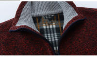 Chaqueta De Punto Para Hombre Con Cuello V Y Patoleta Clásica De Invierno Prenda Exterior De Poliéster Para Otoño Y Invierno - details 16