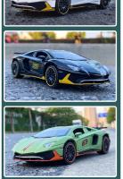 Coche De Deportes a Escala 1:32 Lambor Aventador SVJ LP780-4 Modelo De Metal Con Puertas De Ciseco Abiertas Y Sonido Luz Juguete Para Hobby - details 8