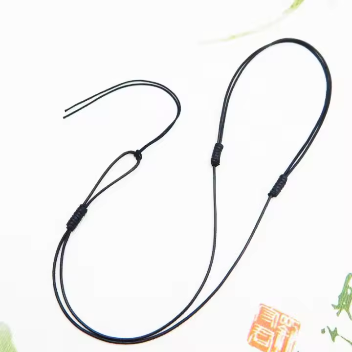 Cuerda De Cera Para Collar Ajustable 1/10pcs Correa De Cuero Y Lápida Negra Tejida Para DIY Joyería Sliding Cord Findings - 1