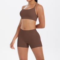 Conjunto De Yoga Para Mujer Con Top Deportivo Y Shorts Cortos Conjunto De Entrenamiento Con Bolsillos Transpirable Y Eco-amigable - details 2