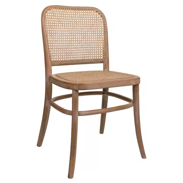 WANDERLUST DECO Silla de madera y rejilla marrón 44x40x48/83h cm - 1