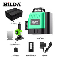 Nivel De Laser 3D HILDA Con 12 Líneas Auto-Nivelado 360 Grados Horizontal Y Vertical Rayo Verde Óptico Instrumento De Medición Potente - details 14