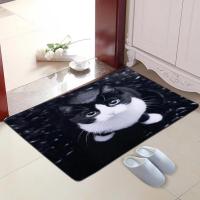 VIKAMA Alfombra De Piso De Cristal Con Dibujos De Animales Lindos Resistente a La Suciedad Y Resbaladizo Alfombra De Pies Lavable Para Entrada Baño Cocina - details 2