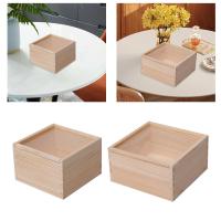 Caja De Madera Con Tapa Caja De Almacenamiento Multifuncional Cuadrada Para Escritorio Caja De Recuerdos Y Joyas Decorativa Contenedor De Almacenamiento - details 7