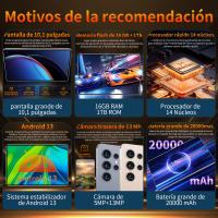 2025 Nueva tableta 5G 10,1 pulgadas Android 13,0 tableta 16GB Ram 1TB ROM tableta Doble Cámara WiFi tipy-C - details 1