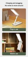 Lámpara De Escritorio LED Portátil Plegable Con Reloj Carga USB 6000mAH Ahorradora De Energía Luz De Lectura Recargable - details 2