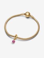 Pandora - Charm Colgante de Círculo de eternidad Rosa facetado - Baño de Oro de 14K - details 0