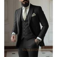 Traje Verde Claro Para Hombre 3 Piezas Traje De Boda Ropa De Negocio Conjunto De Chaqueta Chaleco Pantalones Moda Hombre - details 5