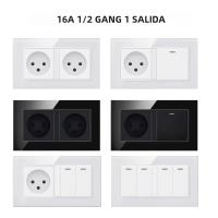 Enchufe De Pared Israël 16A 4000W 1 2 Gang 1way Con USB TipoC Puertos 86/146/147 Salidas Panel De Vidrio Enchufes Estándar Para Uso Residencial Y General - details 3