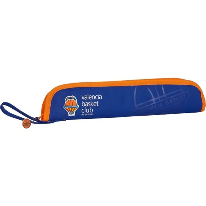 SAFTA - Portaflautas valencia basket - Portaflautas con Diseño Único y Licencia Oficial - Portaflautas Interior acolchado Alojamiento interior para la varilla de limpieza - Portaflautas Asa de mano en la parte lateral Borde con riebete reforzado - 1