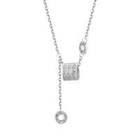 Collar de Borla de Giro de Ley 925 para Mujer, Elega y Lujo, para clavícula, de alta gama. - details 0