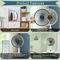 Ventilador de Pie Portátil Recargable por USB con Mando a Distancia - Cabezal Agitador Automático, Aleación Metálica, 5W, Uso en Interior/Exterior, Batería de 6000mAh, Ideal para Casa, Oficina o Actividades al Aire Libre, Ventilador Portátil de Exterior | - details 7