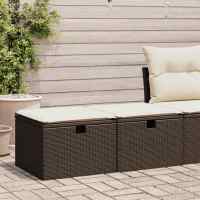 vidaXL Set sofás jardín y cojines 2 pzas ratán sintético acacia en color Negro y crema/Marrón/beige y crema y más | acolchados duraderos para sofás de jardín terraza exterior - details 1