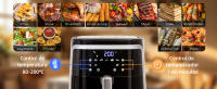 Combo Cocina Saludable: Freidora de aire 7L, 1900W + Tostadora 2 Rebanadas 750W, Multifunción, Sin BPA, con Libro de Recetas, Ideal para Familias - details 1