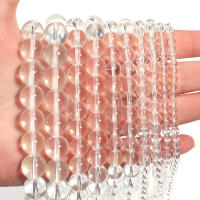 Hilo De 1 Pieza De Cuentas De Vidrio Transparente Blanco Para Fabricación De Joyas Pulseras Collares Encantos 4/6/8/10/12mm - details 1
