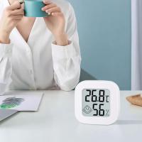 Termómetro de habitación, higrómetro, higrómetro digital, termómetro de habitación con pantalla Celsius y Fahrenheit para el hogar, habitación de bebé, almacén, invernadero, reptil, humidor, sótano, oficina, coche. (Blanco) - details 3