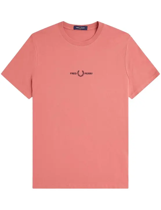 Camiseta bordada Fred Perry Coral - 1